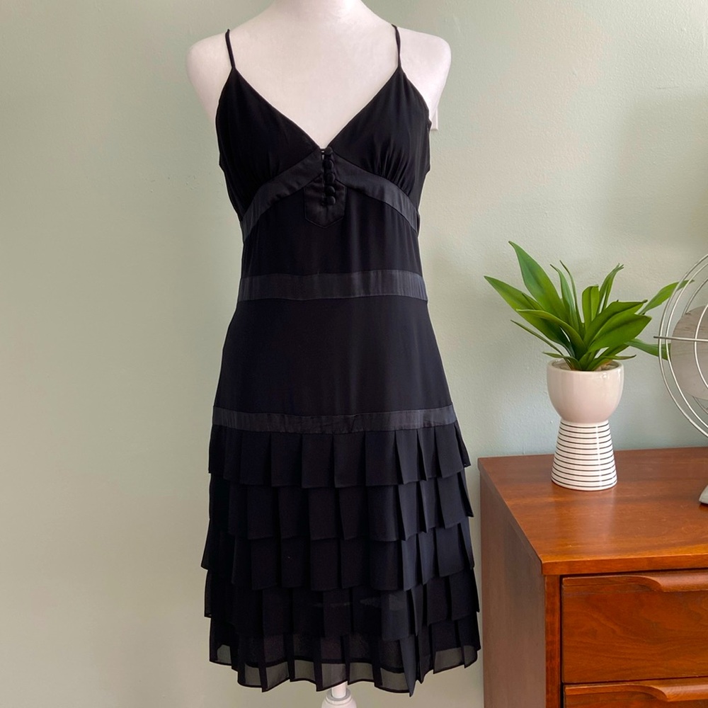 Beautiful Vintage French Connection Strappy Little Black Dress Size 8 EUC